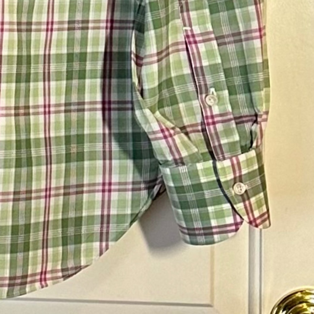 Isaia Windowpane Dress Sport Shirt / MENS IT SZ 40 - Picture 14 of 15
